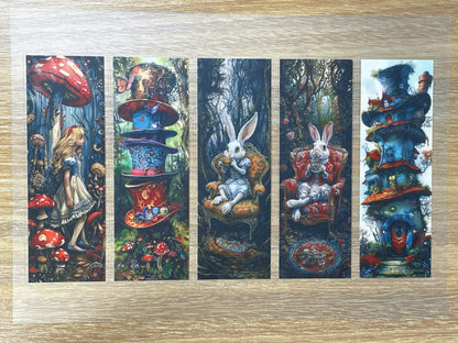 S77 Alice in Wonderland  bookmark  sticker pet precut A5 size 4 pieces