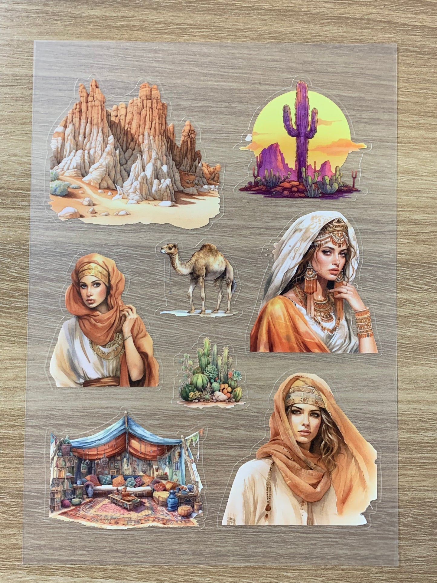 S24  Desert Dreams sticker pet precut A5 size 2 pieces