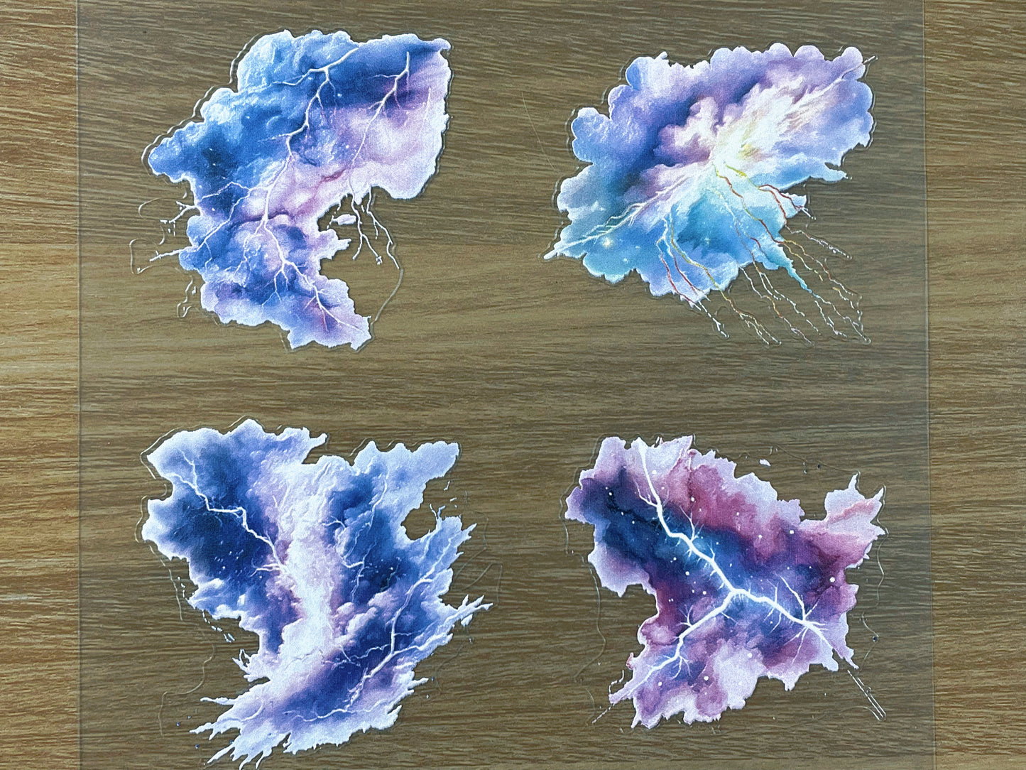 E-72 Purple Lighting Nebula 3D Embossed sticker 1 piece