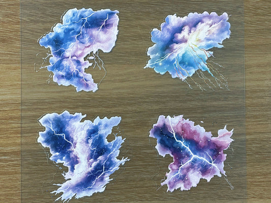 E-72 Purple Lighting Nebula 3D Embossed sticker 1 piece