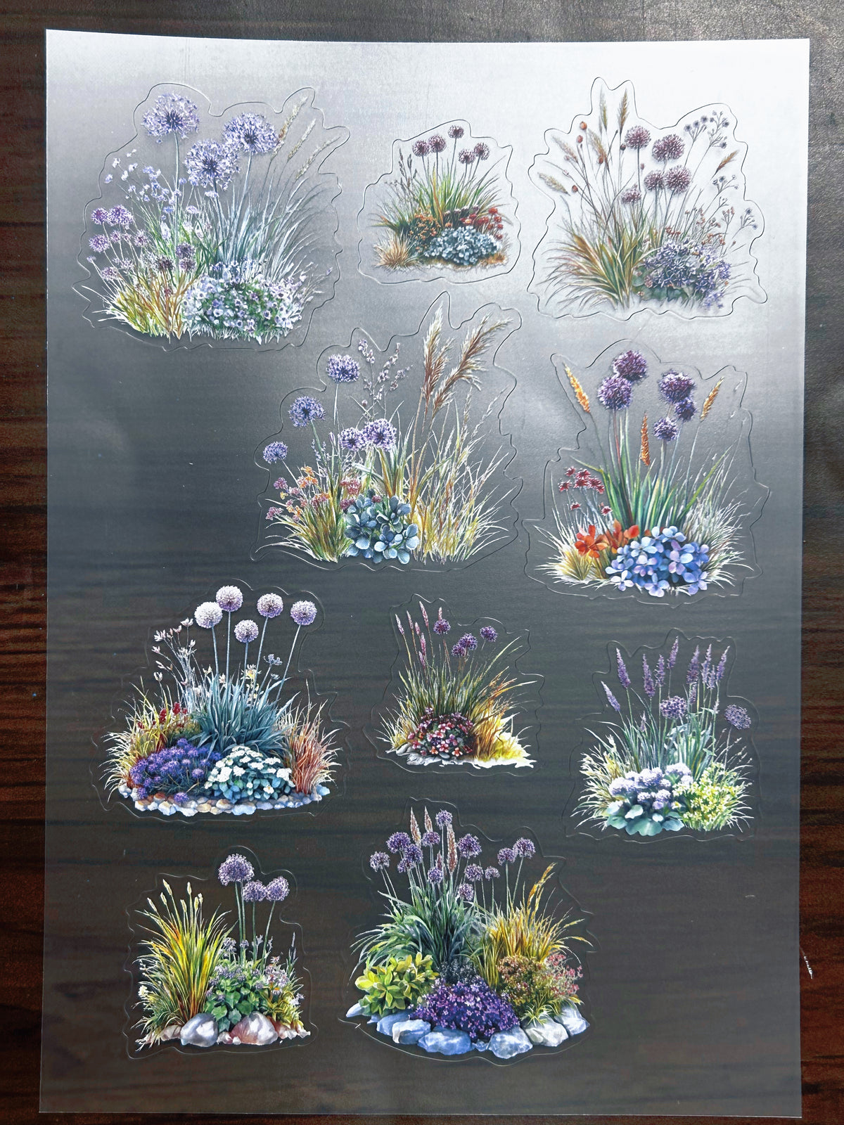 S-184 Wildflower Grass sticker pet precut A5 size 2 pieces