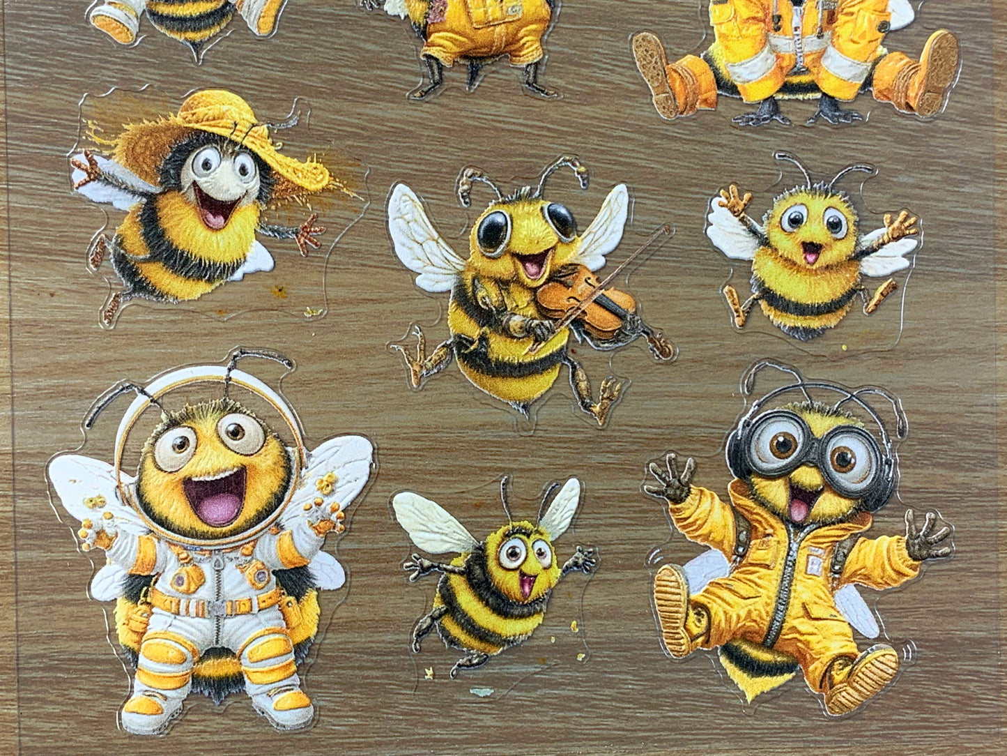 E-100 Astronaut Nectar Bee 3D Embossed sticker 1 piece