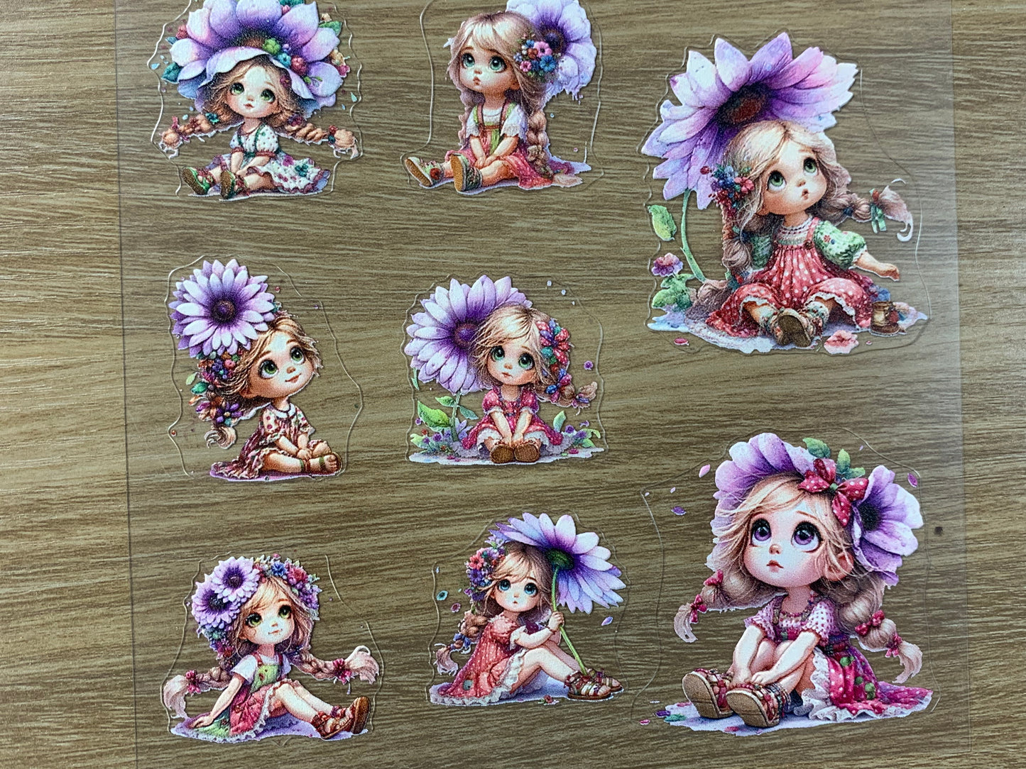 E-58 Flower Sprites 3D Embossed sticker 1 piece