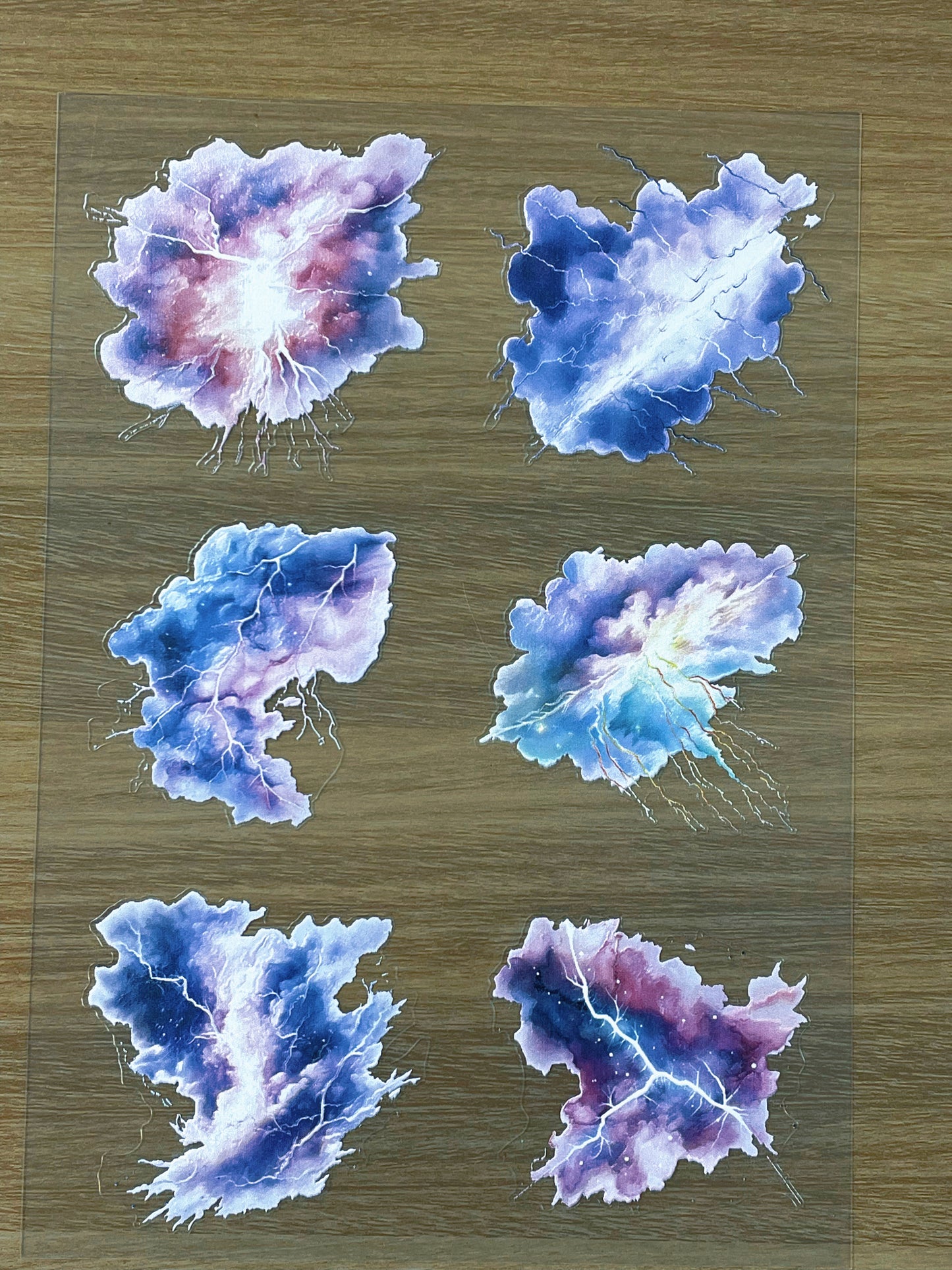 E-72 Purple Lighting Nebula 3D Embossed sticker 1 piece