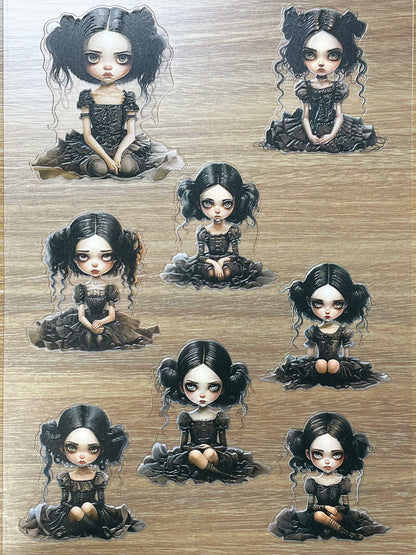 E-151 Gothic Doll Girls 3D Embossed sticker 1 piece