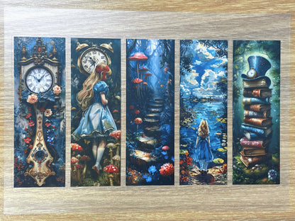 S77 Alice in Wonderland  bookmark  sticker pet precut A5 size 4 pieces