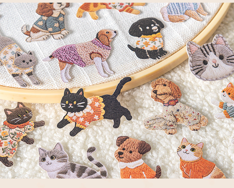 S-17 Velvet Embroidery  Keao Animal Sticker 6 Style