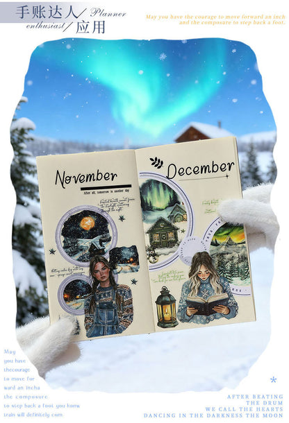 S-42 Dark Phantom Cloud Snow Series Sticker Tape Winter Theme Landscaping 6Style