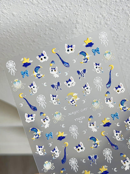 MINI-11 Shell Light Bowknot Kitten Stickers