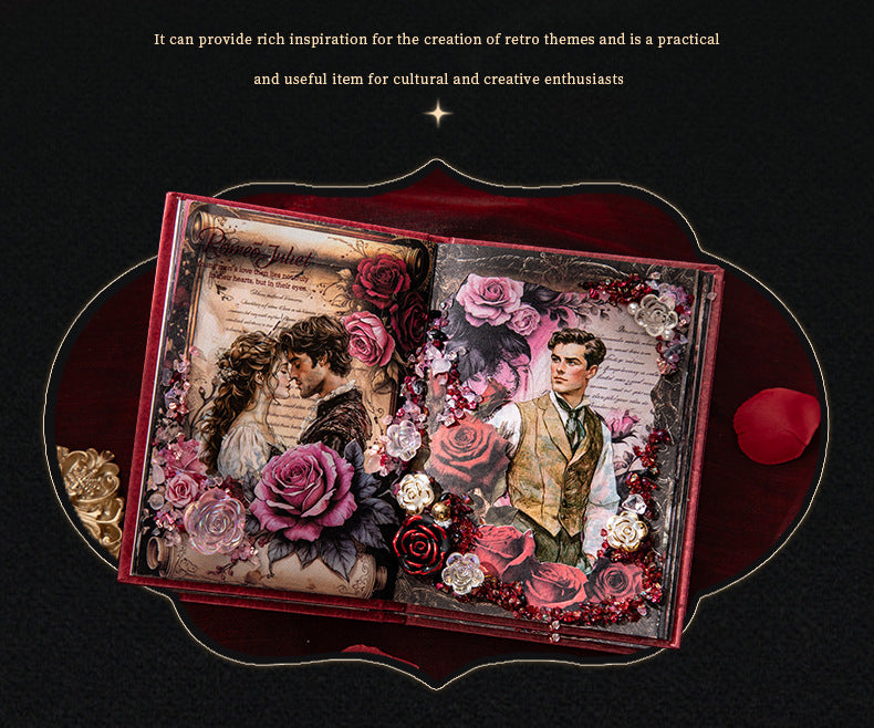 S-29 Retro Rose Theme Hardcover Material Book Letter from the Rose Series 4Style