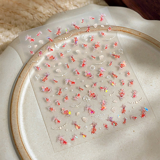 MINI-21 Glittering Koi Stickers