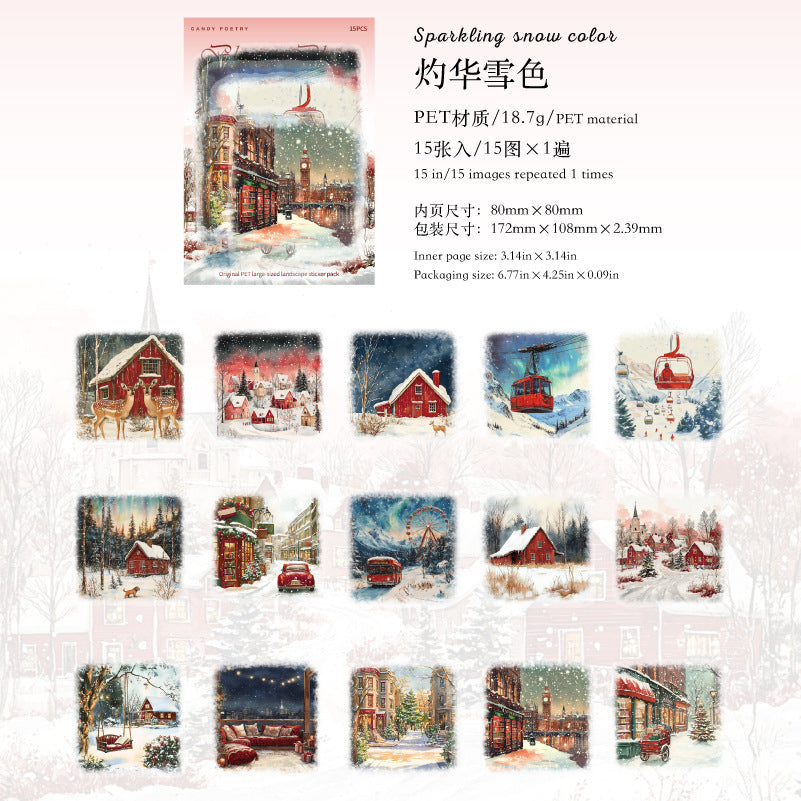 S-39  Large Size LandscapeSnow Poetry Series Winter Snow Scene 6Style