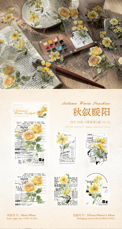S-44  Kaleidoscope Notes Series Vintage Floral Landscaping Theme 6Style