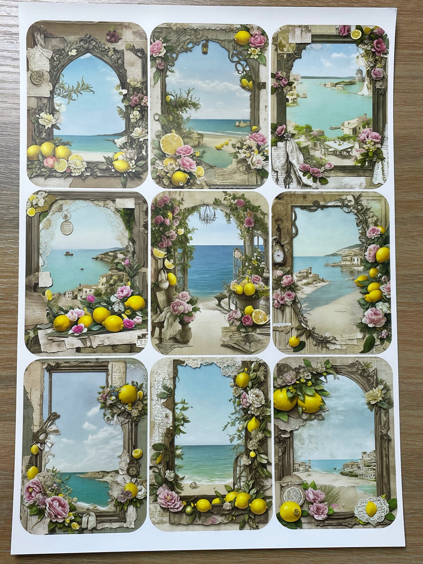 A-126  ATC background precut sticker  A4 size（1Piece)