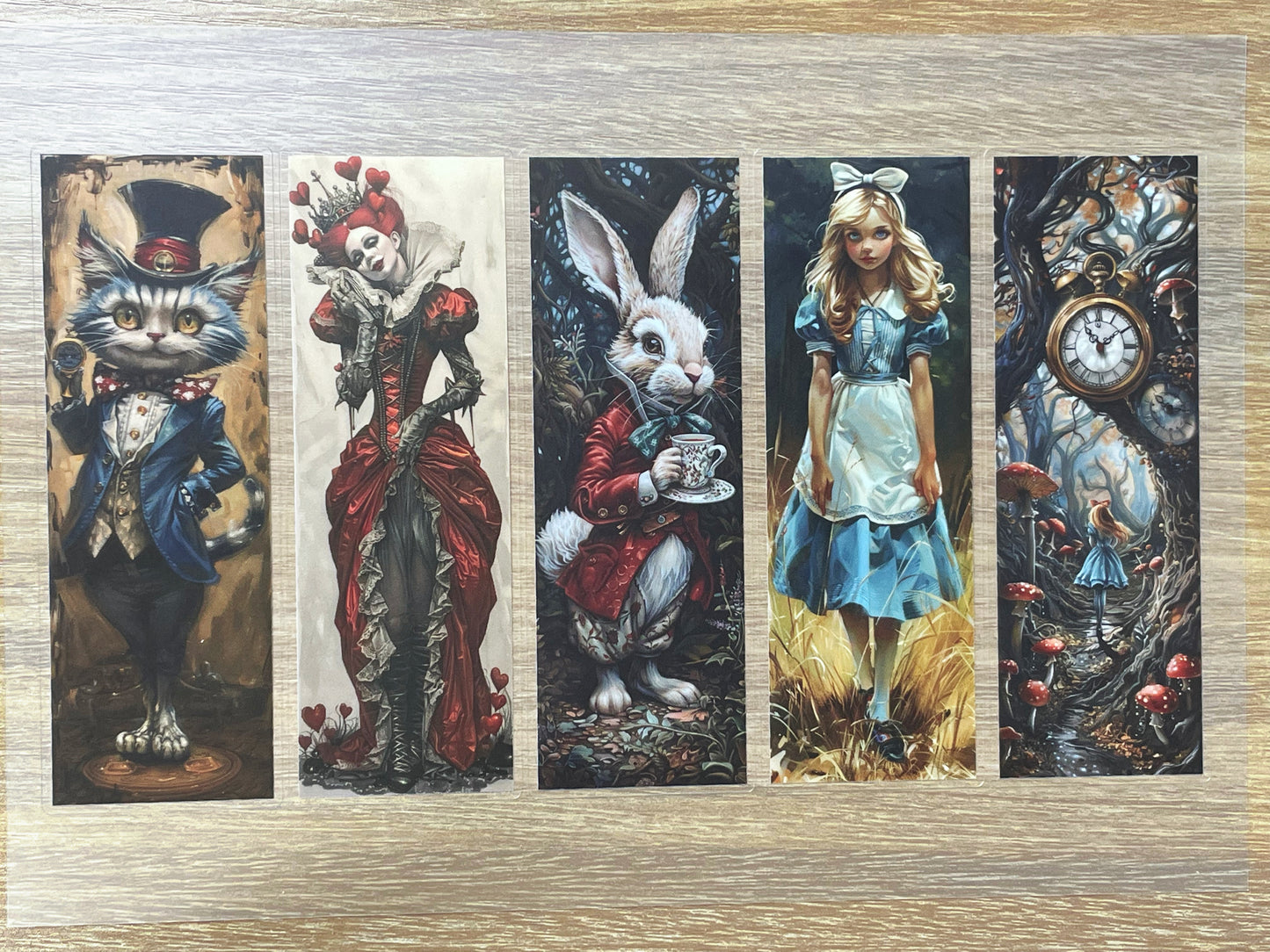 S77 Alice in Wonderland  bookmark  sticker pet precut A5 size 4 pieces
