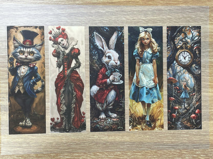 S77 Alice in Wonderland  bookmark  sticker pet precut A5 size 4 pieces