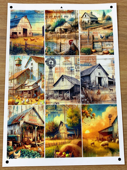A-031  ATC background precut sticker  A4 size（1Pieces)