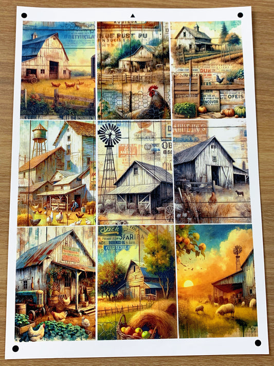 A-031  ATC background precut sticker  A4 size（1Pieces)