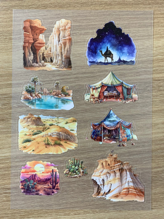 S24  Desert Dreams sticker pet precut A5 size 2 pieces