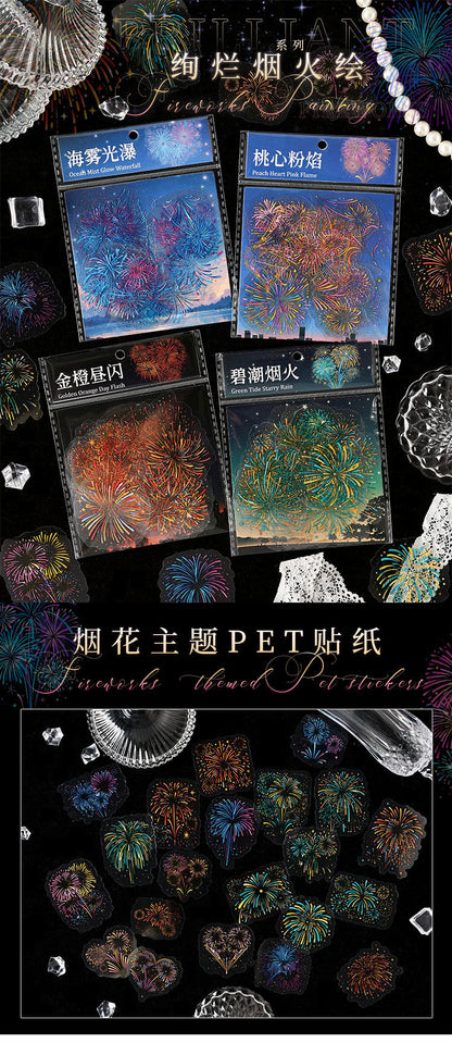 S-16 Dark Phantom PET Sticker package Gorgeous Fireworks Painting Series