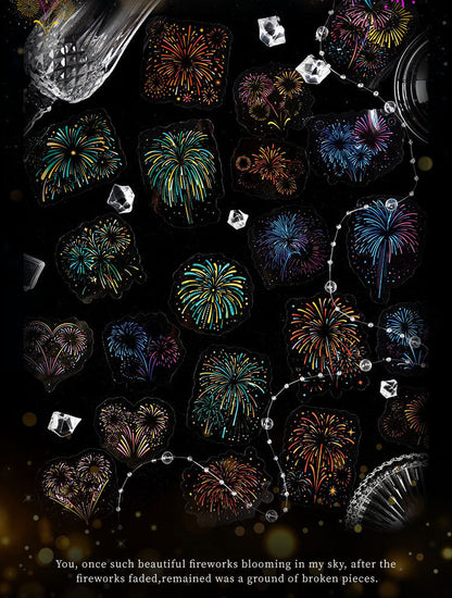 S-16 Dark Phantom PET Sticker package Gorgeous Fireworks Painting Series
