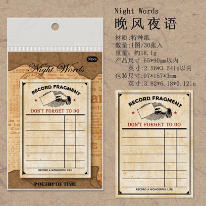 P-11 Ancient Forest Sticky Notes Poetic Series of Time Material Retro Chronicle 4Style