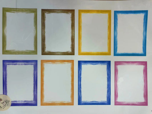 A-10  ATC background frame precut sticker  A4 size（1Piece)