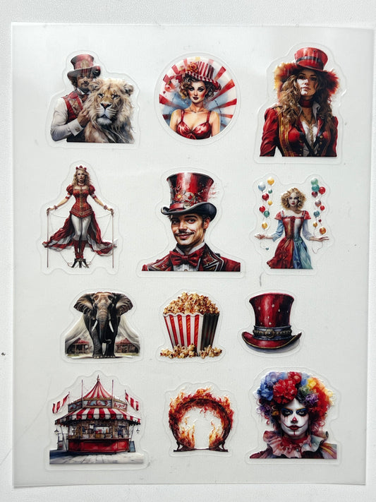 E-3 embossed sticker