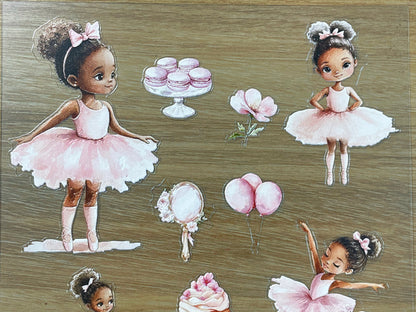 E-44 Little Swan Ballerina  3D Embossed sticker 1 piece