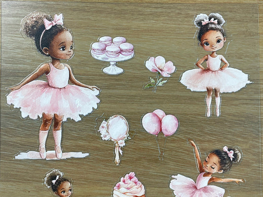 E-44 Little Swan Ballerina  3D Embossed sticker 1 piece