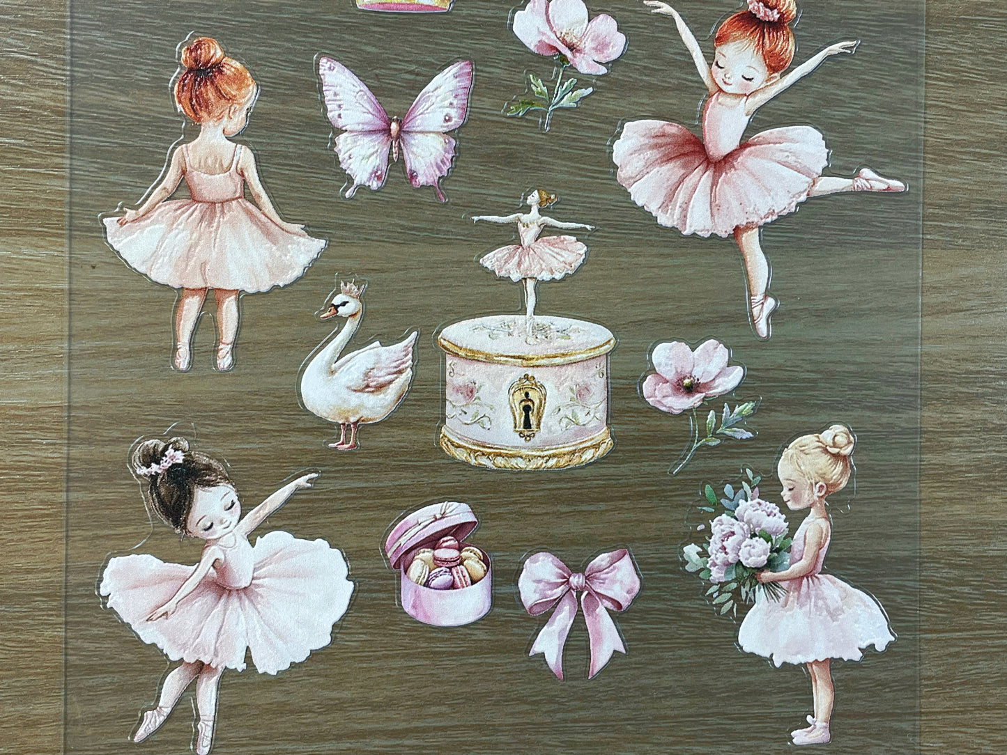 E-45 Little Swan Ballerina 3D Embossed sticker 1 piece
