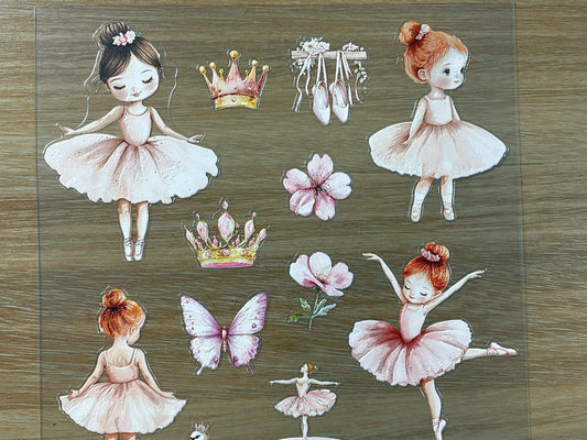 E-45 Little Swan Ballerina 3D Embossed sticker 1 piece