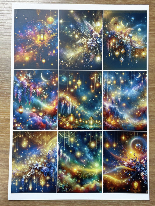 A-076  ATC background precut sticker  A4 size（1Pieces)