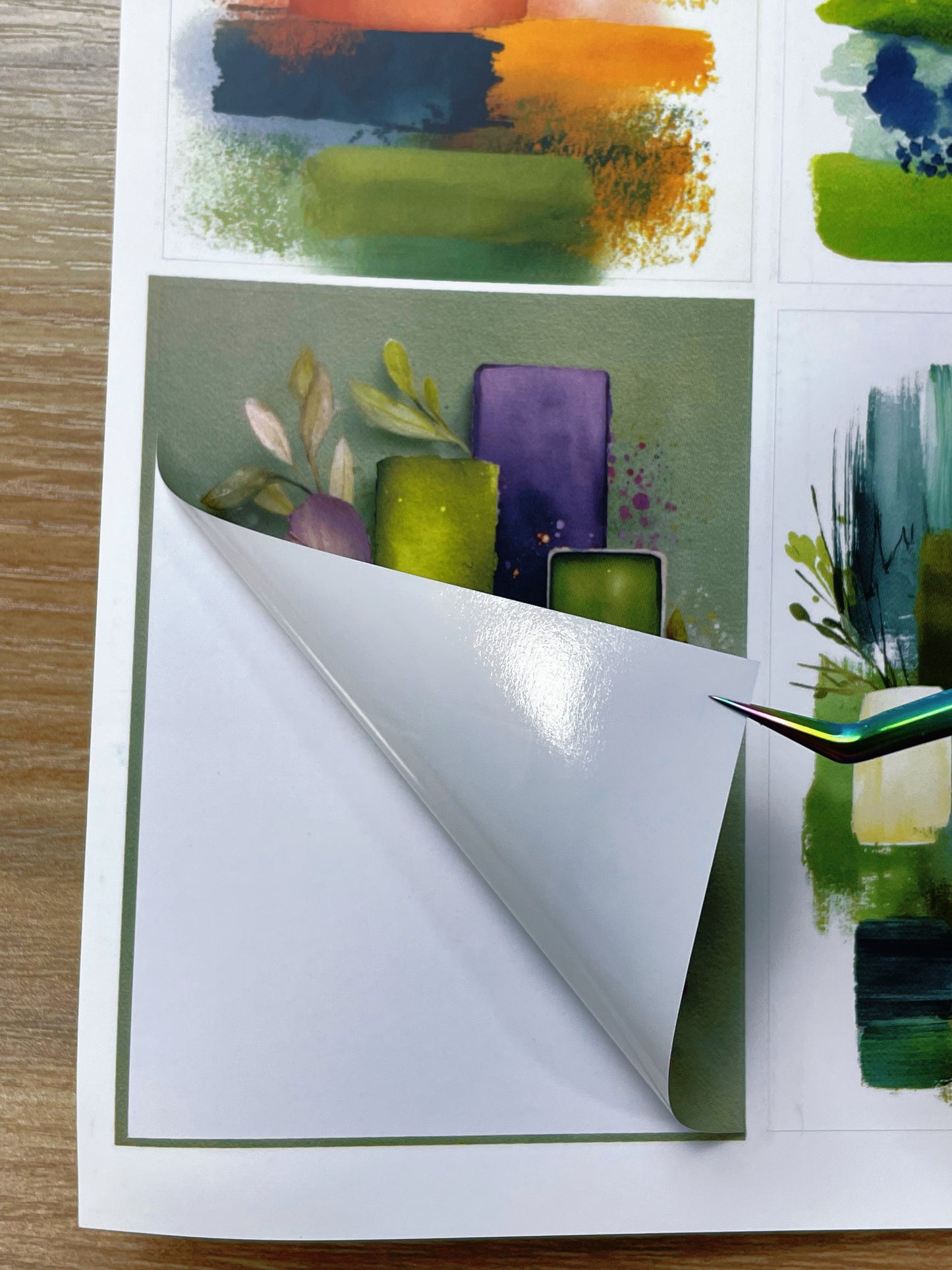A-078  ATC background precut sticker  A4 size（1Pieces)