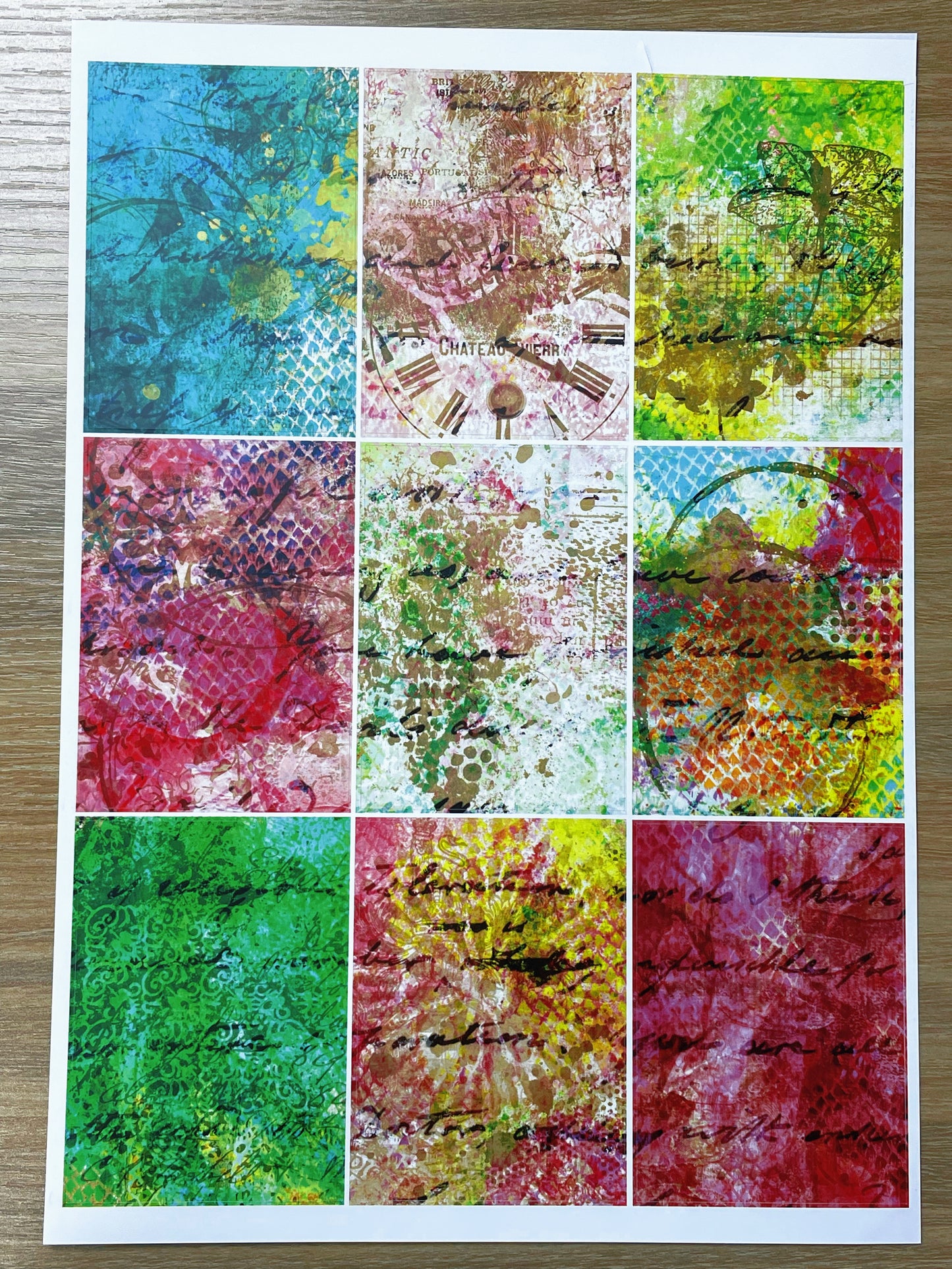 A-082  ATC background precut sticker  A4 size（1Pieces)
