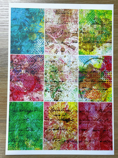 A-082  ATC background precut sticker  A4 size（1Pieces)