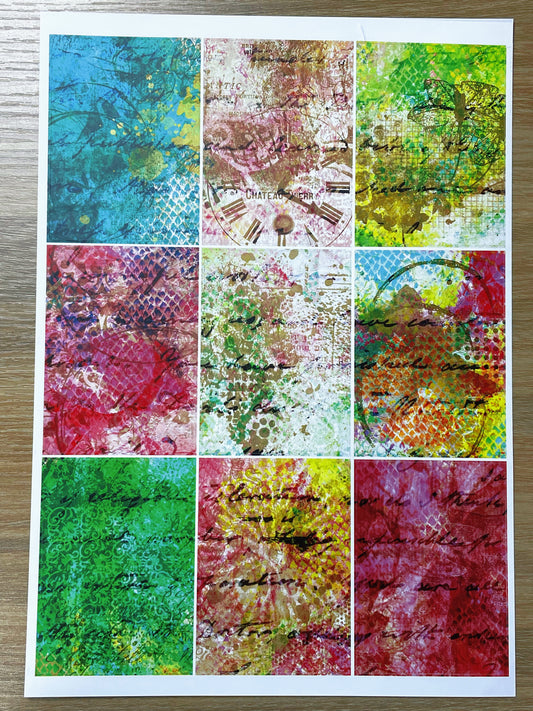 A-082  ATC background precut sticker  A4 size（1Pieces)