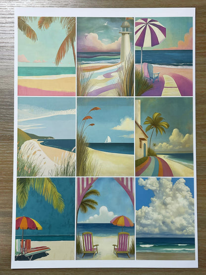 A-083  ATC background precut sticker  A4 size（1Pieces)