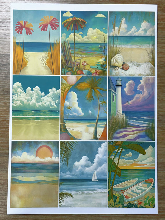 A-085  ATC background precut sticker  A4 size（1Pieces)