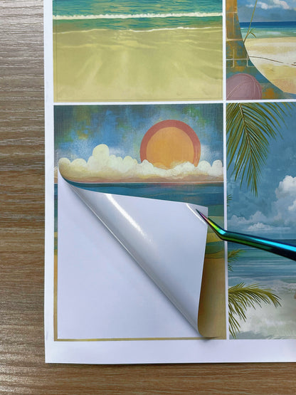 A-085  ATC background precut sticker  A4 size（1Pieces)