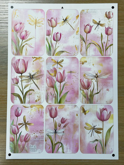 A-088  ATC background precut sticker  A4 size（1Pieces)