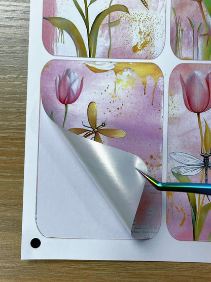 A-088  ATC background precut sticker  A4 size（1Pieces)
