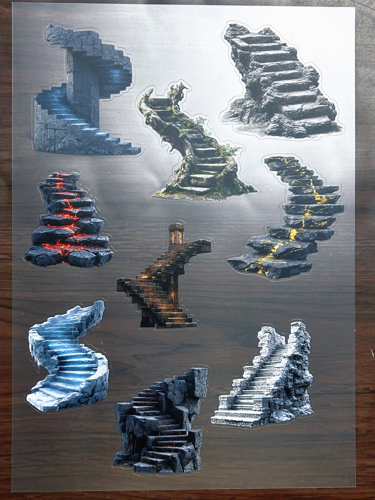 S-205 Magic Stone Stairs sticker pet precut A4 size 5 pieces