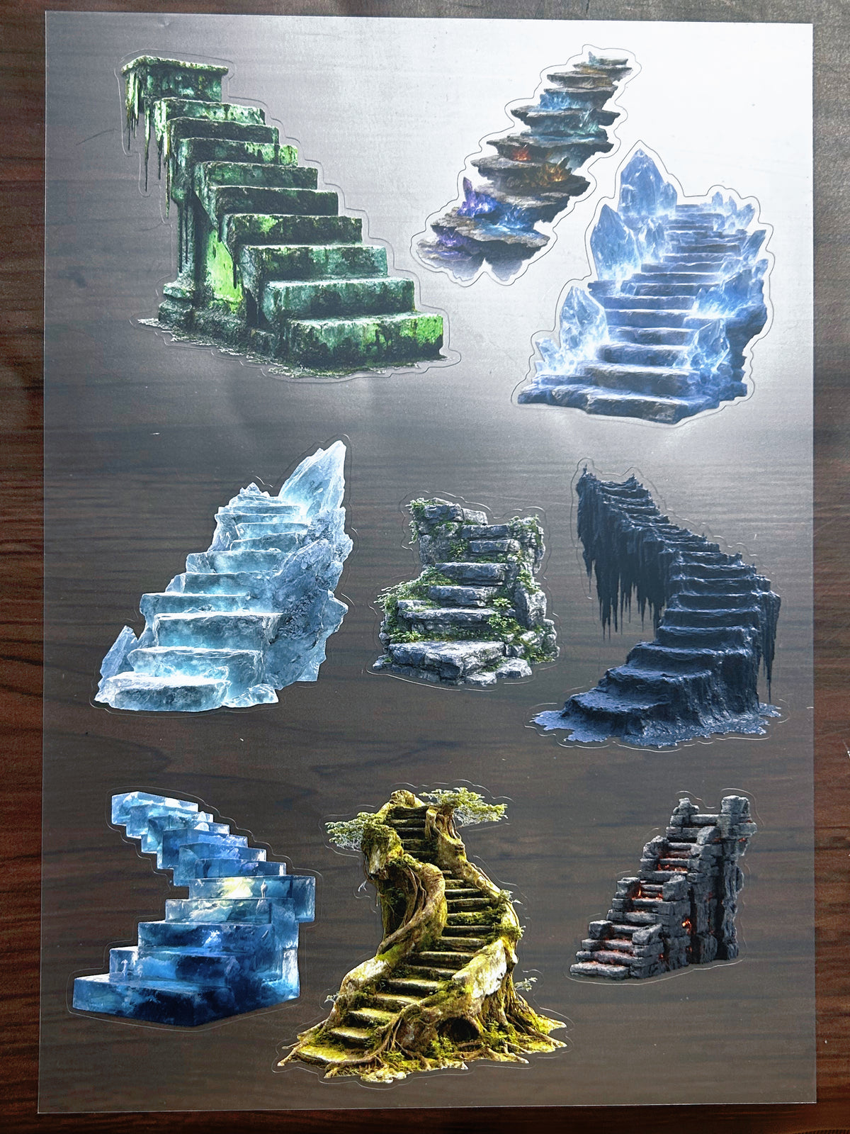 S-205 Magic Stone Stairs sticker pet precut A4 size 5 pieces
