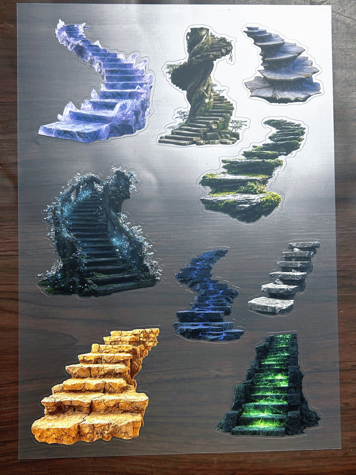 S-205 Magic Stone Stairs sticker pet precut A4 size 5 pieces