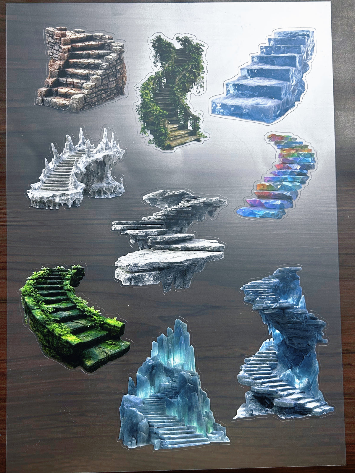 S-205 Magic Stone Stairs sticker pet precut A4 size 5 pieces