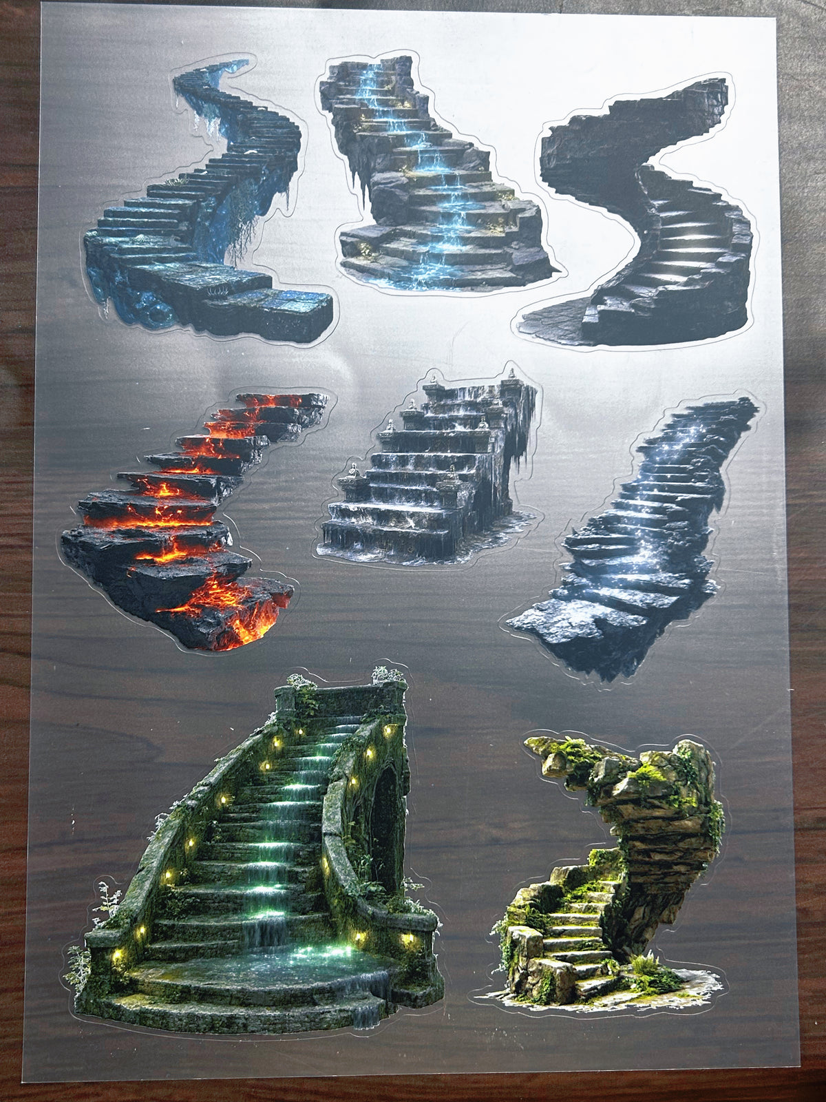S-205 Magic Stone Stairs sticker pet precut A4 size 5 pieces