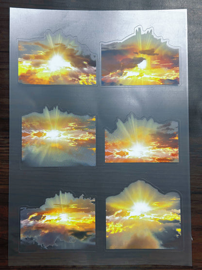 S-187 Sunset Sky sticker pet precut A5 size 2 pieces
