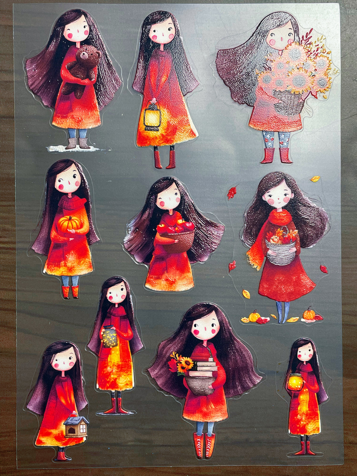 E-247 Autumn Harvest 3D Embossed  sticker A5 size  1 piece