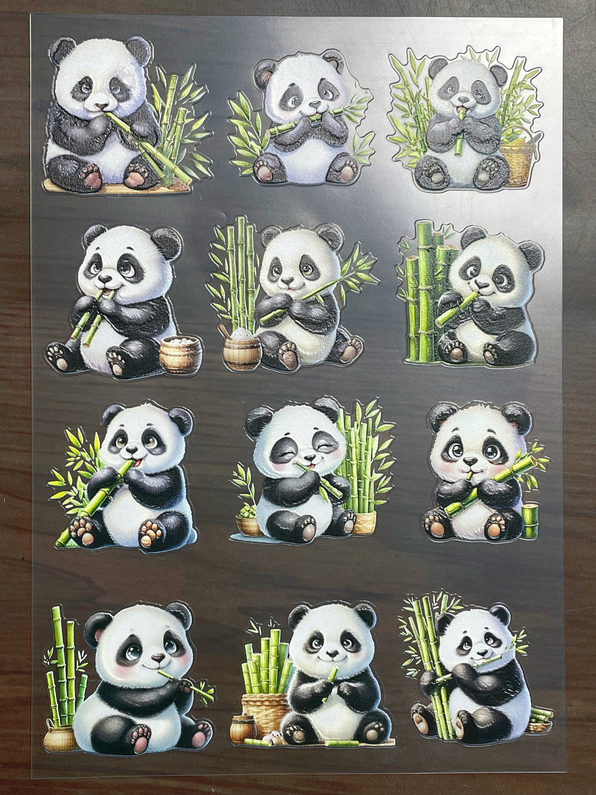 E-270 Panda 3D Embossed  sticker A5 size  1 piece